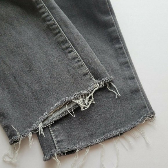 Paige Hoxton High Rise Skinny Crop Distressed Raw Hem Jean, Nila Grey - Picture 12 of 12